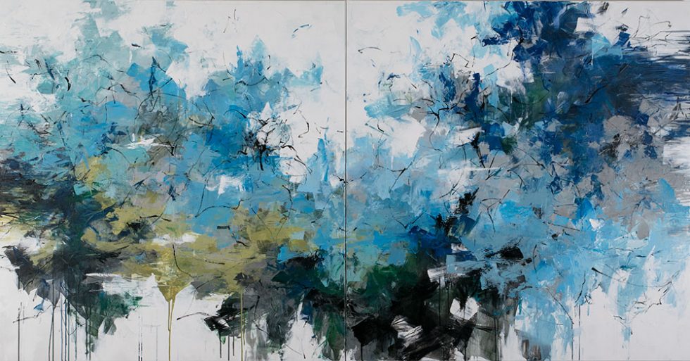 ink and acrylic on canvas 50" x 96"