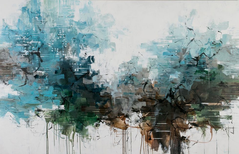 ink and acrylic on canvas 54" x 84"