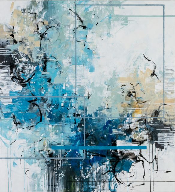 ink and acrylic on canvas 60" x 55"