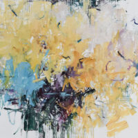 <h2>Farmers Market Sunflowers</h2> ink and acrylic on canvas